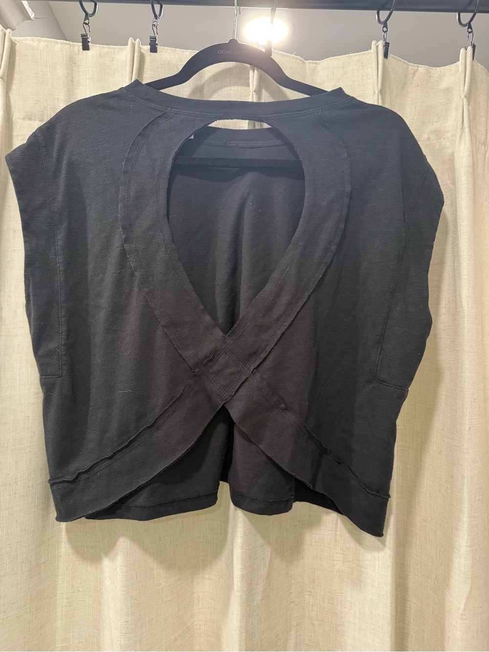 Women's Black Open-Back Cropped Top
